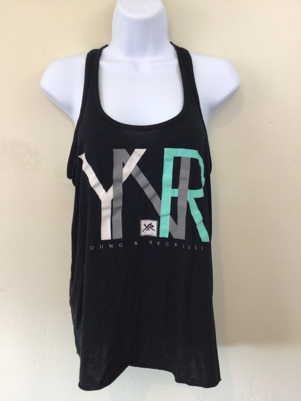 3/$10 💕 Young and Reckless Racer Back Logo Tank Top *flaw